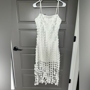 Lulu's White Backless Dress with Circle Accents